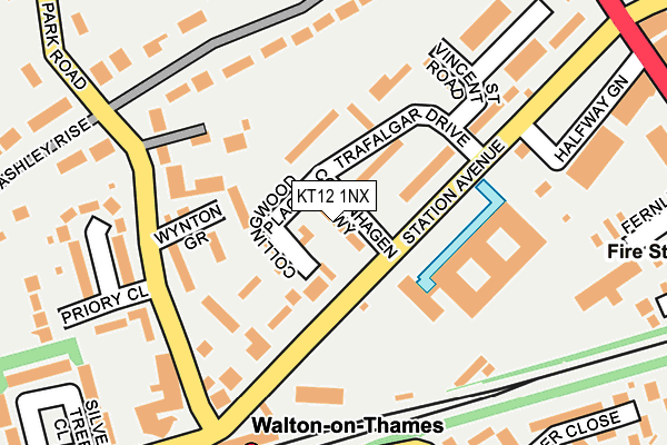 KT12 1NX map - OS OpenMap – Local (Ordnance Survey)