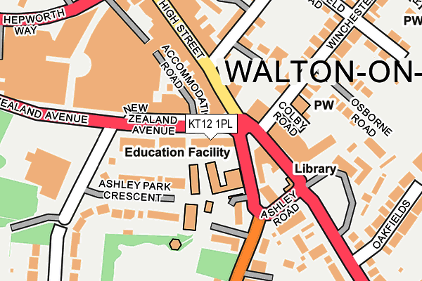 KT12 1PL map - OS OpenMap – Local (Ordnance Survey)