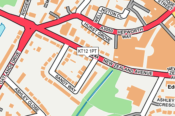KT12 1PT map - OS OpenMap – Local (Ordnance Survey)