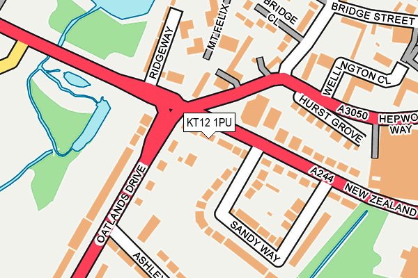 KT12 1PU map - OS OpenMap – Local (Ordnance Survey)