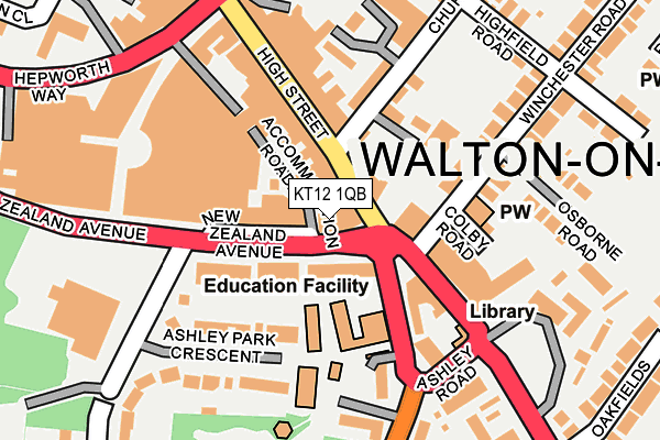 KT12 1QB map - OS OpenMap – Local (Ordnance Survey)