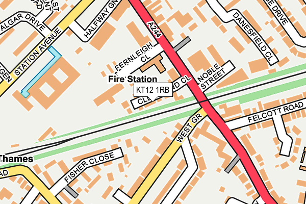 KT12 1RB map - OS OpenMap – Local (Ordnance Survey)