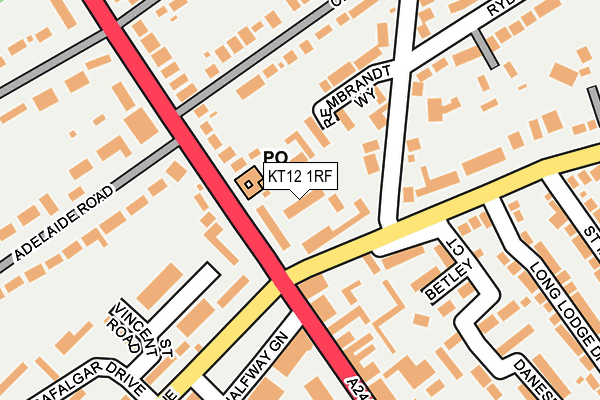 KT12 1RF map - OS OpenMap – Local (Ordnance Survey)