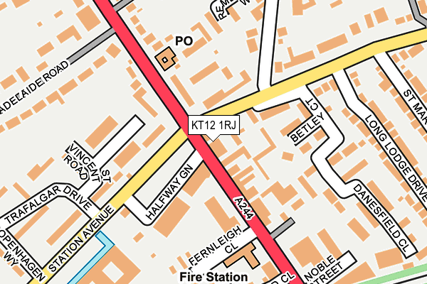KT12 1RJ map - OS OpenMap – Local (Ordnance Survey)