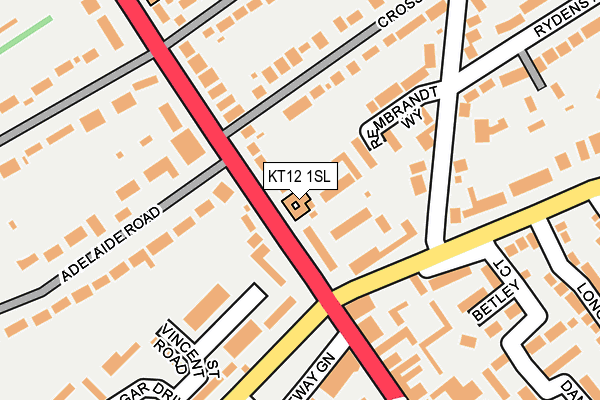 KT12 1SL map - OS OpenMap – Local (Ordnance Survey)