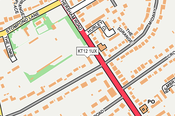 KT12 1UX map - OS OpenMap – Local (Ordnance Survey)