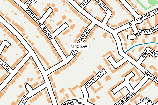 KT12 2AA map - OS OpenMap – Local (Ordnance Survey)