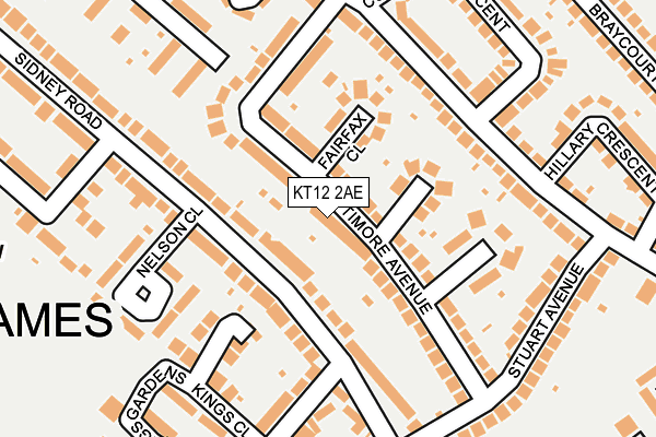 KT12 2AE map - OS OpenMap – Local (Ordnance Survey)