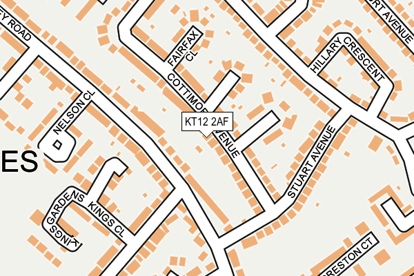KT12 2AF map - OS OpenMap – Local (Ordnance Survey)