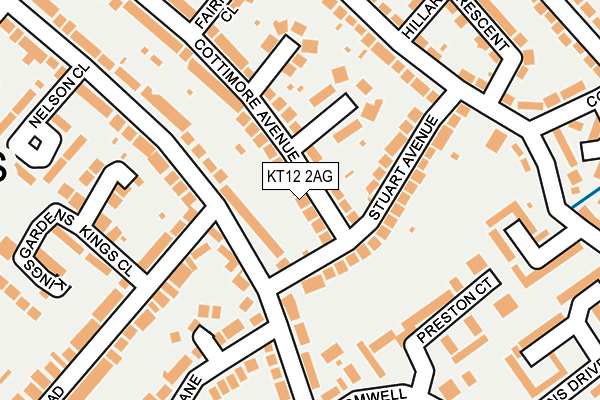 KT12 2AG map - OS OpenMap – Local (Ordnance Survey)