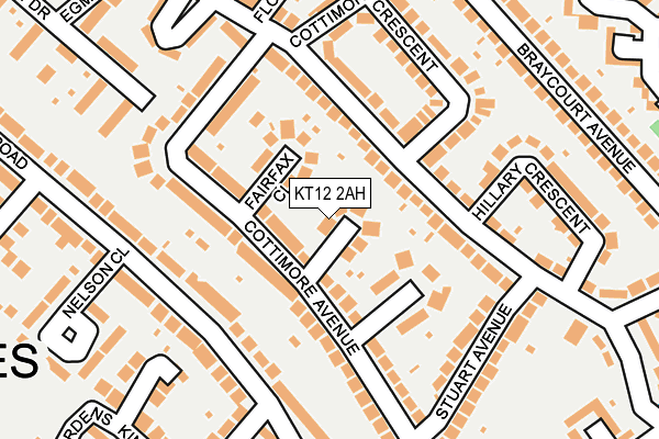 KT12 2AH map - OS OpenMap – Local (Ordnance Survey)