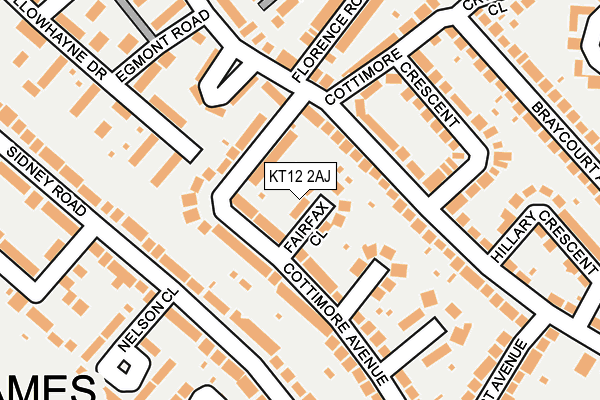 KT12 2AJ map - OS OpenMap – Local (Ordnance Survey)