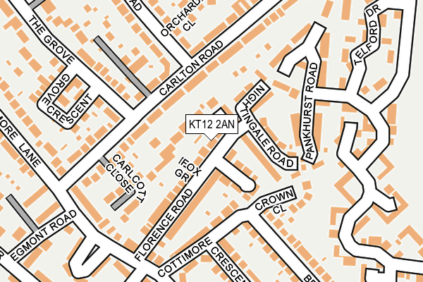 KT12 2AN map - OS OpenMap – Local (Ordnance Survey)