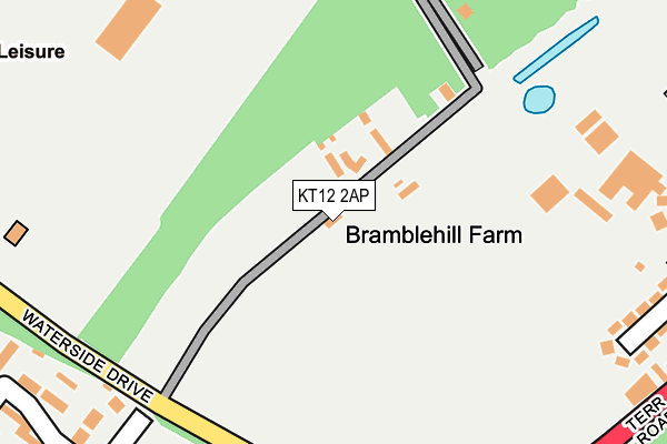 KT12 2AP map - OS OpenMap – Local (Ordnance Survey)