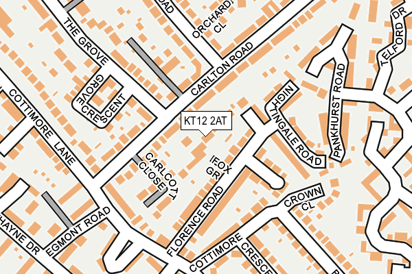 KT12 2AT map - OS OpenMap – Local (Ordnance Survey)