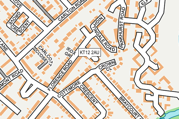 KT12 2AU map - OS OpenMap – Local (Ordnance Survey)