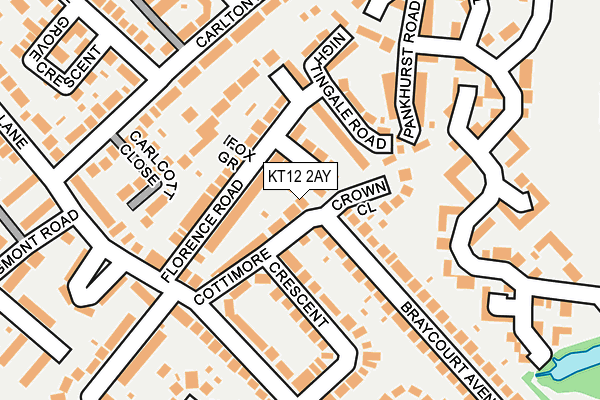 KT12 2AY map - OS OpenMap – Local (Ordnance Survey)