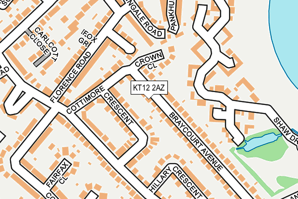 KT12 2AZ map - OS OpenMap – Local (Ordnance Survey)