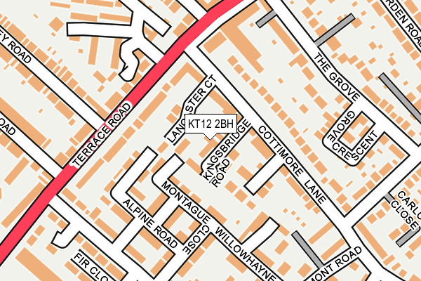 KT12 2BH map - OS OpenMap – Local (Ordnance Survey)