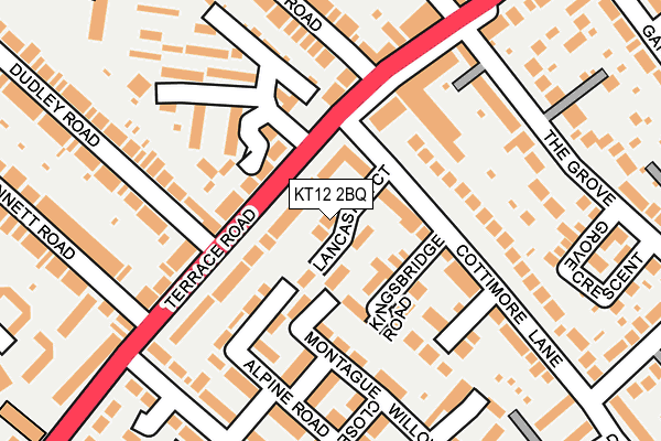 KT12 2BQ map - OS OpenMap – Local (Ordnance Survey)