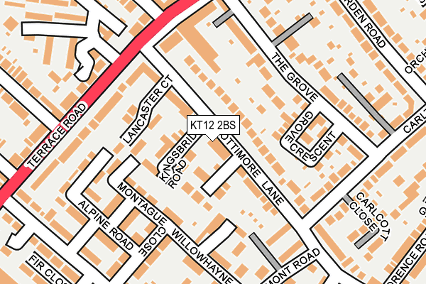 KT12 2BS map - OS OpenMap – Local (Ordnance Survey)