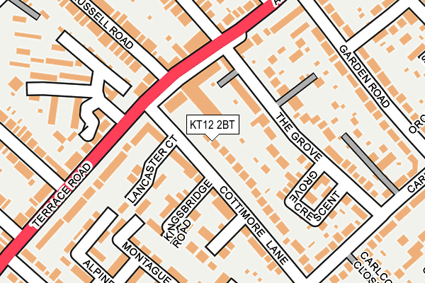 KT12 2BT map - OS OpenMap – Local (Ordnance Survey)