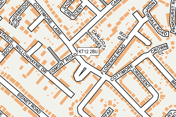 KT12 2BU map - OS OpenMap – Local (Ordnance Survey)