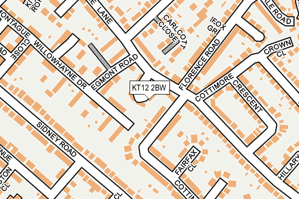 KT12 2BW map - OS OpenMap – Local (Ordnance Survey)