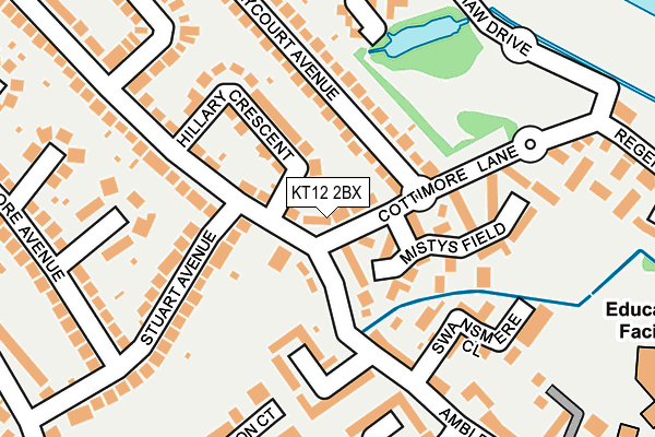 KT12 2BX map - OS OpenMap – Local (Ordnance Survey)