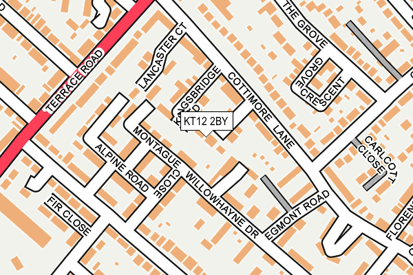 KT12 2BY map - OS OpenMap – Local (Ordnance Survey)