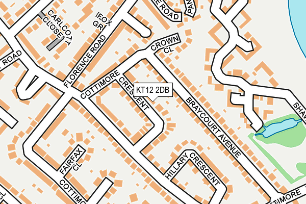 KT12 2DB map - OS OpenMap – Local (Ordnance Survey)