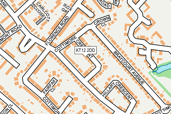 KT12 2DD map - OS OpenMap – Local (Ordnance Survey)