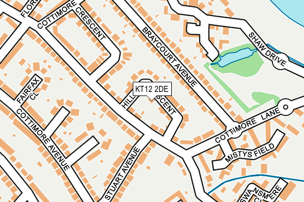 KT12 2DE map - OS OpenMap – Local (Ordnance Survey)