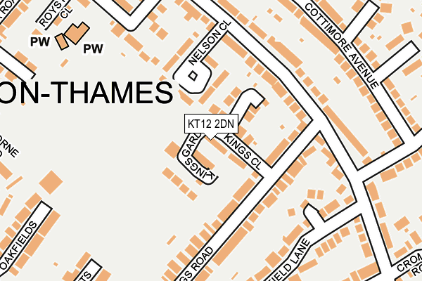 KT12 2DN map - OS OpenMap – Local (Ordnance Survey)