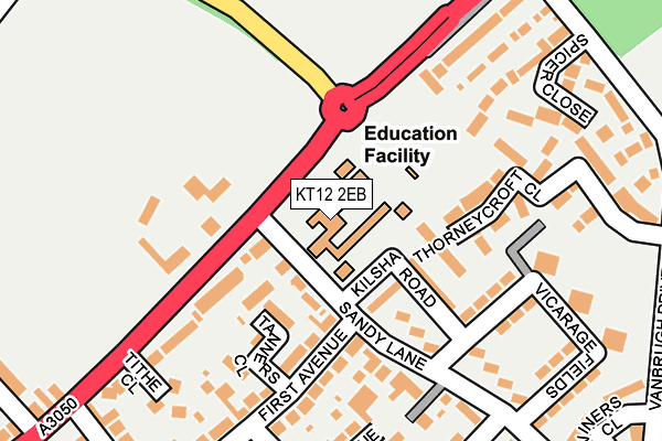 KT12 2EB map - OS OpenMap – Local (Ordnance Survey)