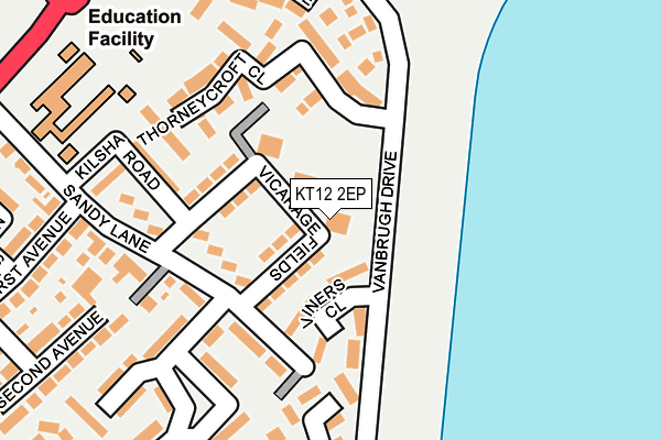 KT12 2EP map - OS OpenMap – Local (Ordnance Survey)