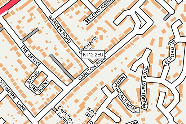 KT12 2EU map - OS OpenMap – Local (Ordnance Survey)