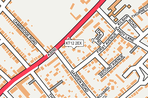 KT12 2EX map - OS OpenMap – Local (Ordnance Survey)