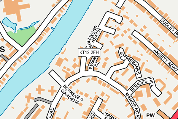 KT12 2FH map - OS OpenMap – Local (Ordnance Survey)