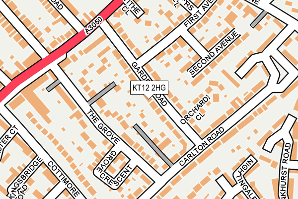 KT12 2HG map - OS OpenMap – Local (Ordnance Survey)