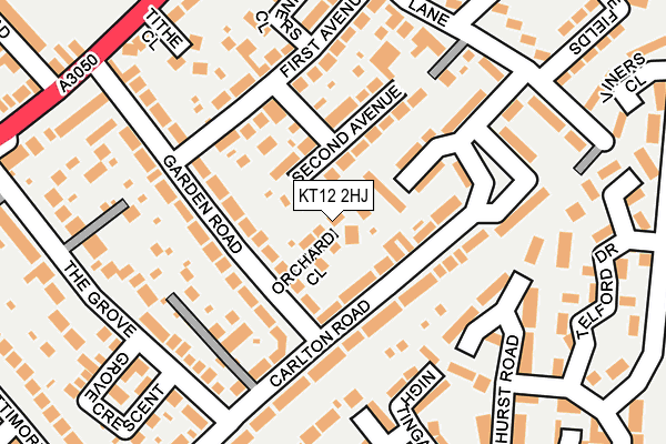 KT12 2HJ map - OS OpenMap – Local (Ordnance Survey)