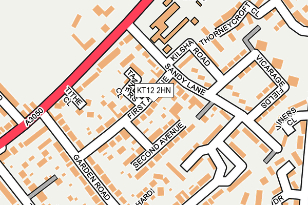 KT12 2HN map - OS OpenMap – Local (Ordnance Survey)
