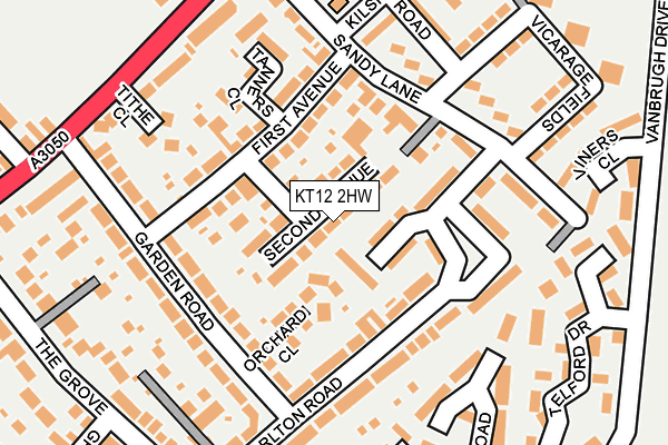 KT12 2HW map - OS OpenMap – Local (Ordnance Survey)