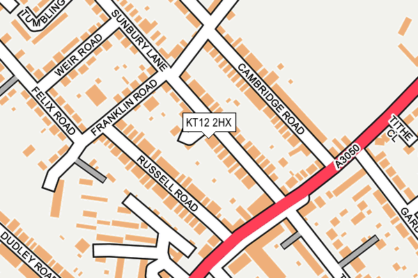 KT12 2HX map - OS OpenMap – Local (Ordnance Survey)