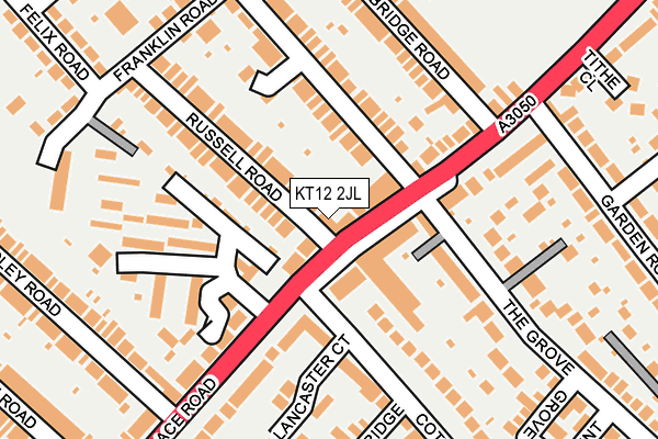 KT12 2JL map - OS OpenMap – Local (Ordnance Survey)