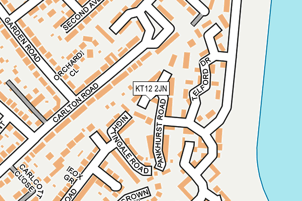 KT12 2JN map - OS OpenMap – Local (Ordnance Survey)