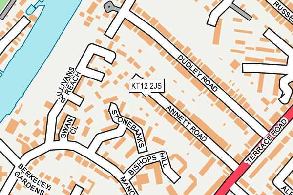 KT12 2JS map - OS OpenMap – Local (Ordnance Survey)