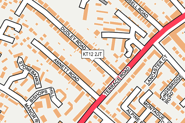 KT12 2JT map - OS OpenMap – Local (Ordnance Survey)