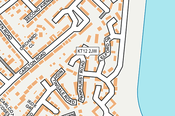 KT12 2JW map - OS OpenMap – Local (Ordnance Survey)