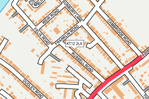 KT12 2LA map - OS OpenMap – Local (Ordnance Survey)